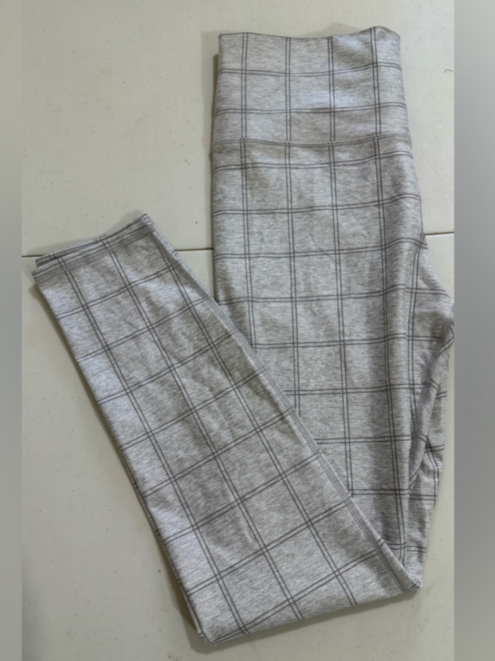 Vuori Light Gray Windowpane Leggings